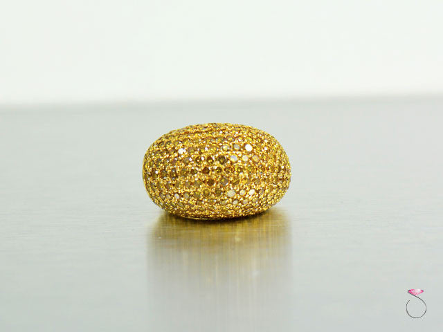 12 carat Yellow Diamonds 18 K yellow gold Dome Ring