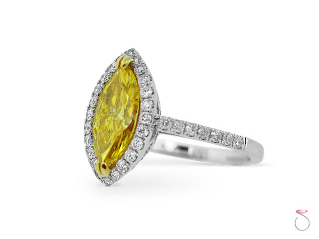 Marquise Yellow Diamond Engagement Ring Hawaii online sale