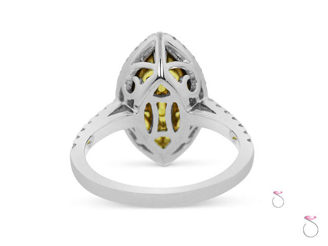 Yellow Diamond Halo Ring Hawaii 2.09 carat