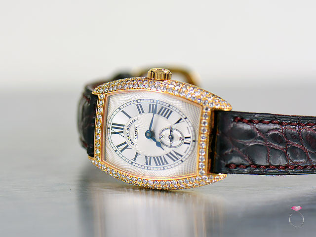 Franck Muller Cintree Curvex Pink Gold & Diamond Tonneau Watch
