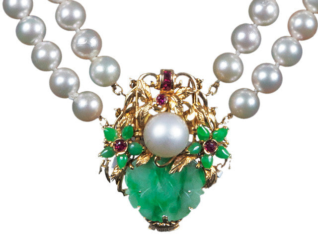 Antique Vintage Pearls Jade Necklace online sale Hawaii