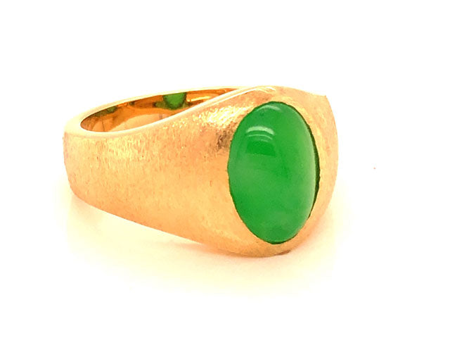 vintage engagement rings,Imperial Green Jadeite Jade Ring -14k Yellow Gold