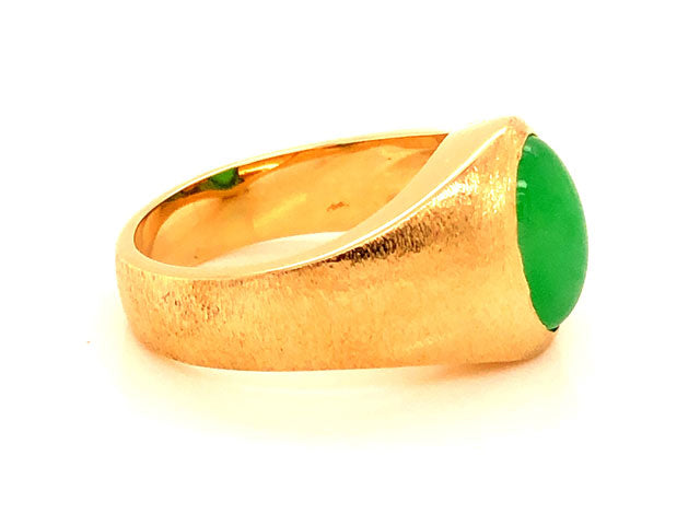 vintage engagement rings,Imperial Green Jadeite Jade Ring -14k Yellow Gold