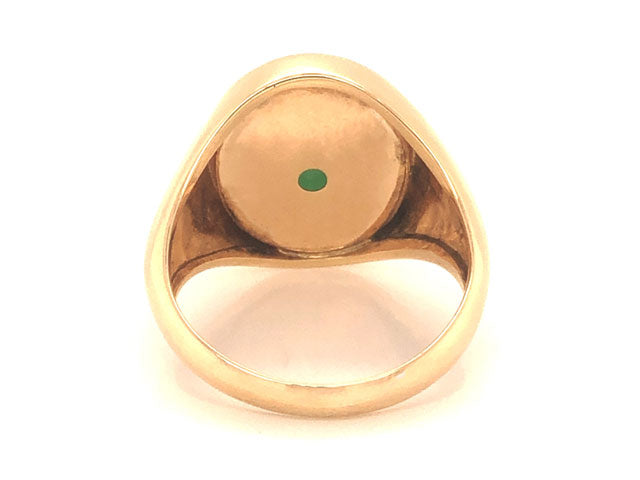Wedding Rings,Oval Green Jade Ring - 14k Yellow Gold