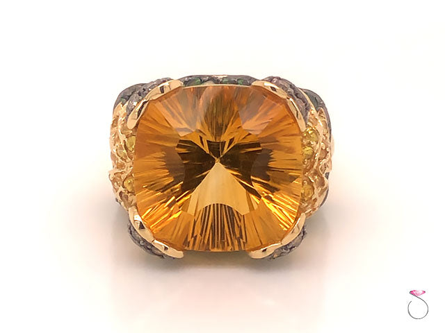 Citrine Gemstone Cocktail Ring in 14k Yellow Gold