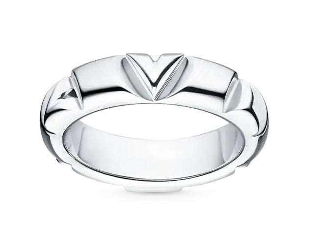 Custom Diamond Rings, Louis Vuitton LV Volt Multi Ring, 18k White Gold. Size 58
