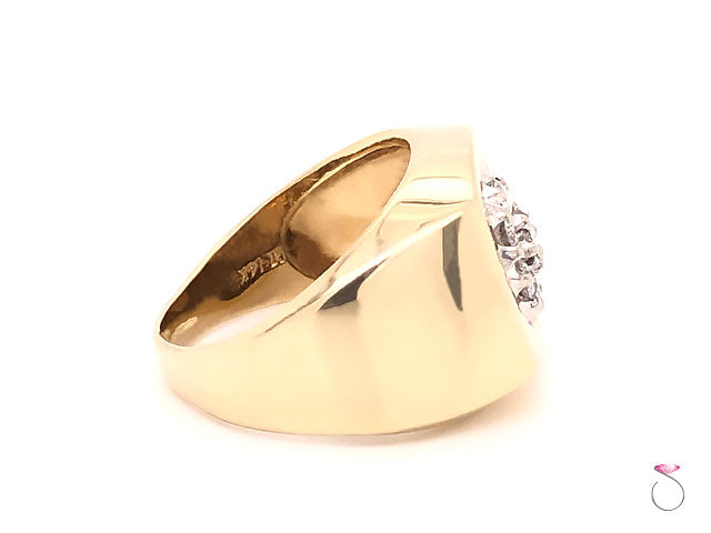 Diamond Engagement Rings,Men's Diamond Cluster Pinky Ring in 14k Yellow Gold