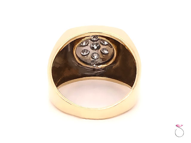 Diamond Engagement Rings,Men's Diamond Cluster Pinky Ring in 14k Yellow Gold