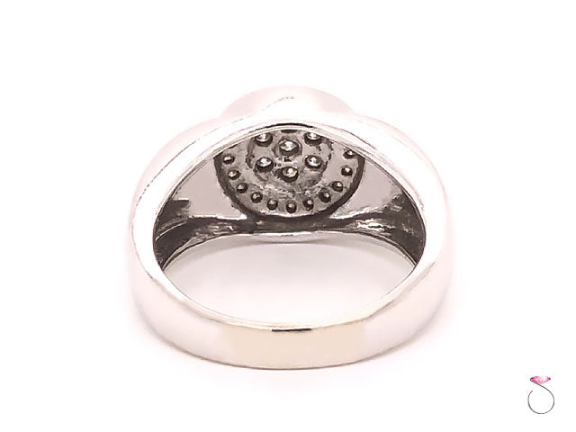 Diamond Engagement Rings,Men's Diamond Halo Ring in 14k  White Gold