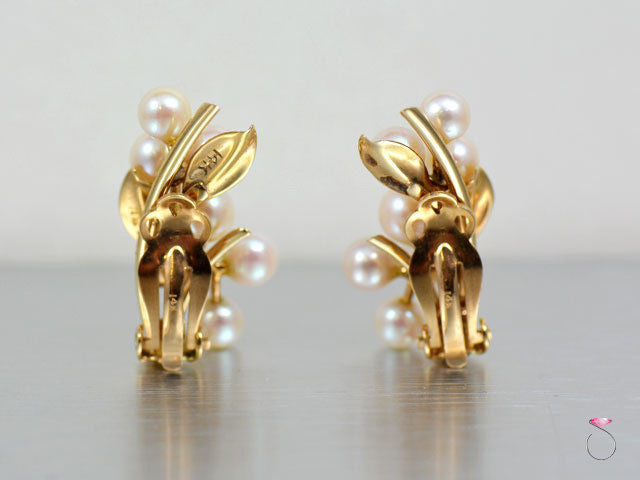 Ming's Hawaii White Akoya Pearls Clip Earrings in 14K gold
