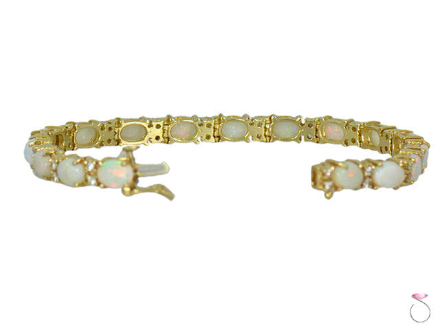 Edwardian 9ct Gold & Opal Bracelet (69K) | The Antique Jewellery Company