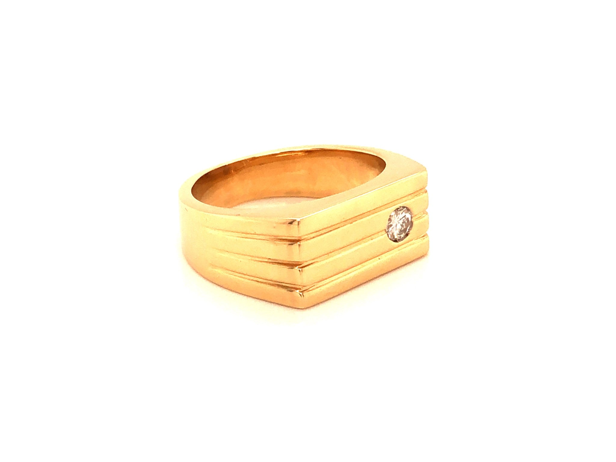 Men's Diamond Pinky Ring in 14k Yellow Gold