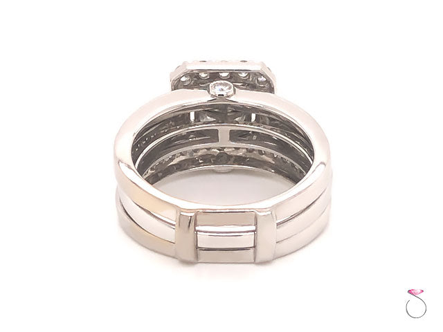 Diamond Engagement Ring with Matching Ring Jacket- 14k White Gold