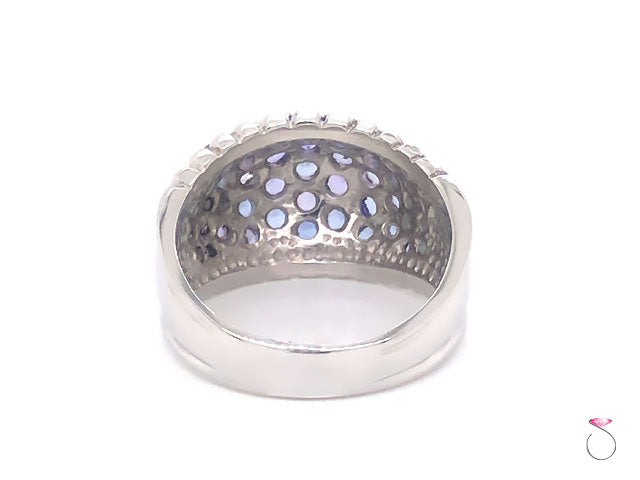 Large Tanzanite Dome Ring in Platinum, Beautiful 2.00 ct. Tanzanite Ring. Size 9