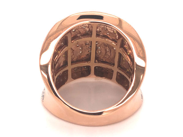 Diamond Engagement Rings,Fancy Colored Diamond Saddle Ring -10k Rose Gold