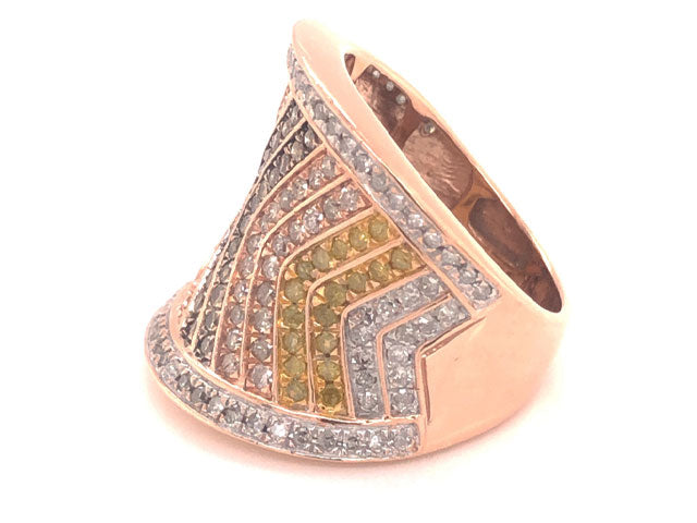 Diamond Engagement Rings,Fancy Colored Diamond Saddle Ring -10k Rose Gold
