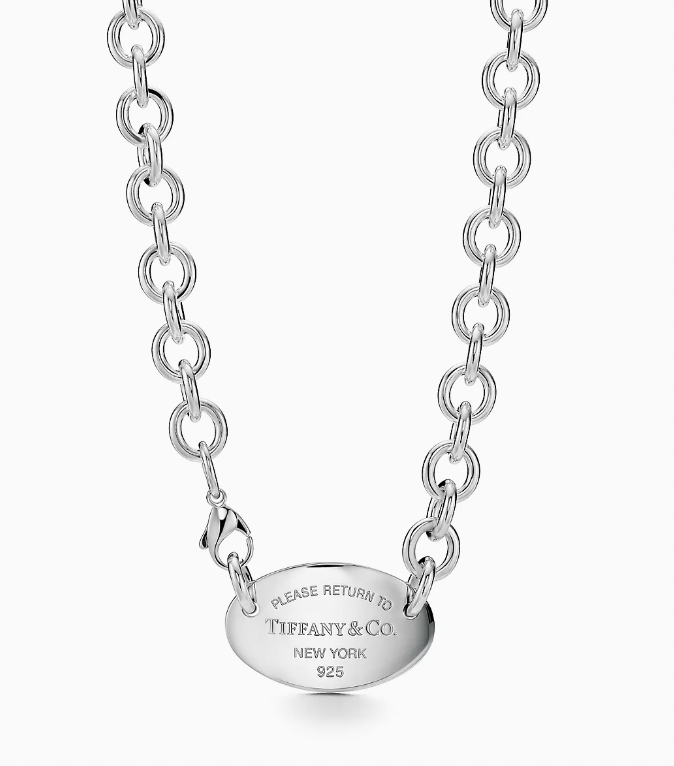 Return to Tiffany Oval Tag Necklace in Sterling Silver