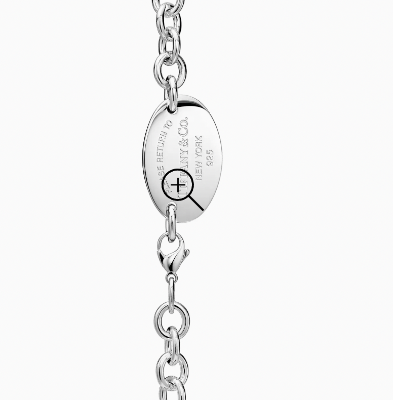 Return to Tiffany Tiffany & Co. Oval Tag Necklace in Silver