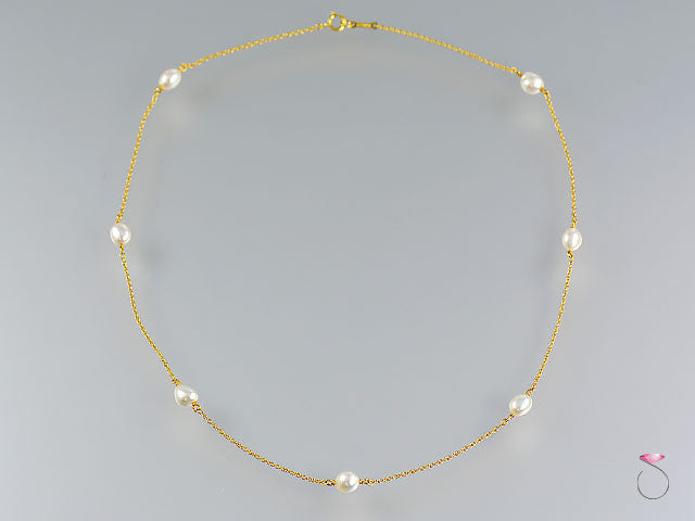 Tiffany & Co. Elsa Peretti Pearls By The Yard Sprinkle Necklace in 18K yello gold