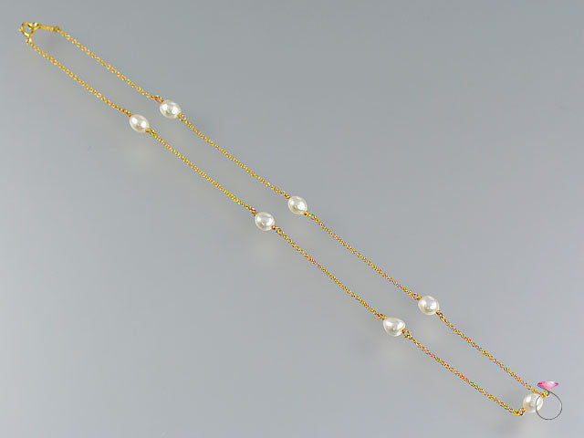 Authentic Tiffany & Co. Elsa Peretti Pearls By The Yard Sprinkle Necklace in 18K yellow gold