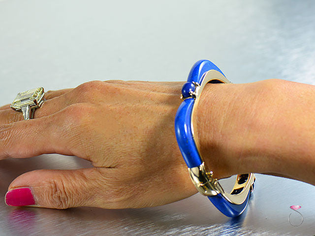 Vintage Lapis Lazuli Bracelet in 14K Gold - Estate jewelry collection in Hawaii