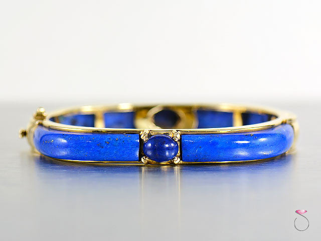 Vintage Lapis Lazuli Bracelet in 14K Gold